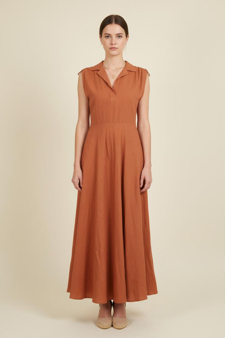 Robe Longue Marron - Taille S/36 de la marque Ines de la Fressange Paris | PARAD76631 - Vendu par Paradigme - Image 1