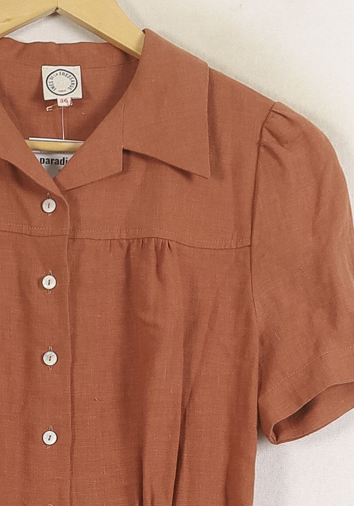 Robe Midi Marron - Taille S/36 de la marque Ines de la Fressange Paris | PARAD76632 - Vendu par Paradigme - Image 3