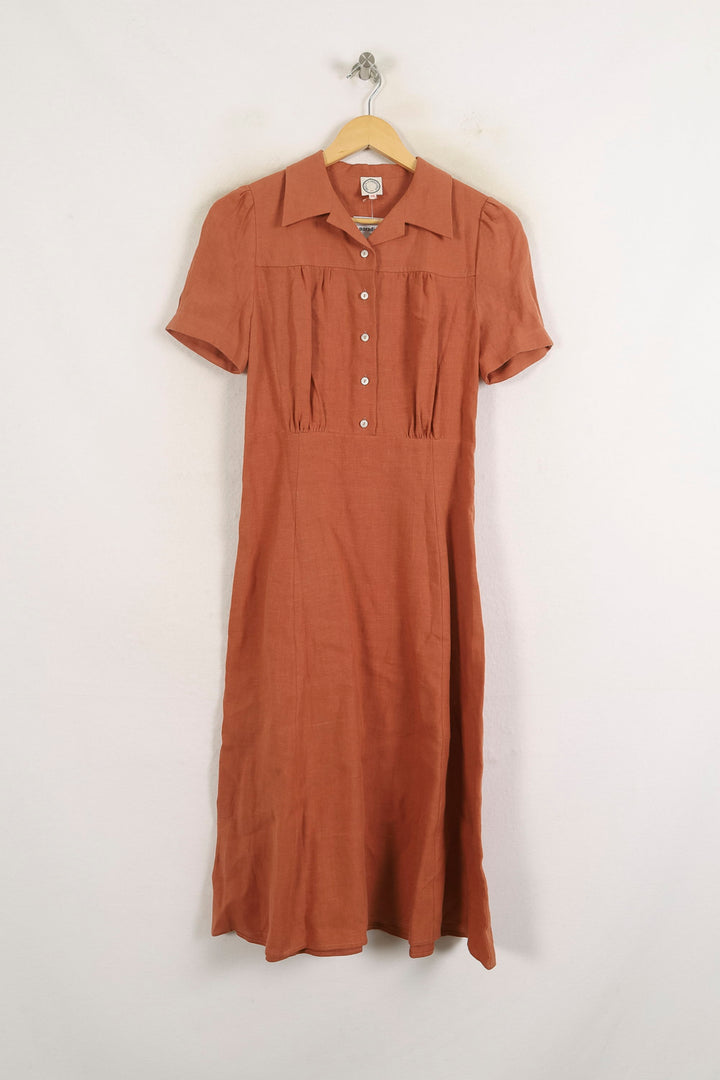 Robe Midi Marron - Taille S/36 de la marque Ines de la Fressange Paris | PARAD76632 - Vendu par Paradigme - Image 2