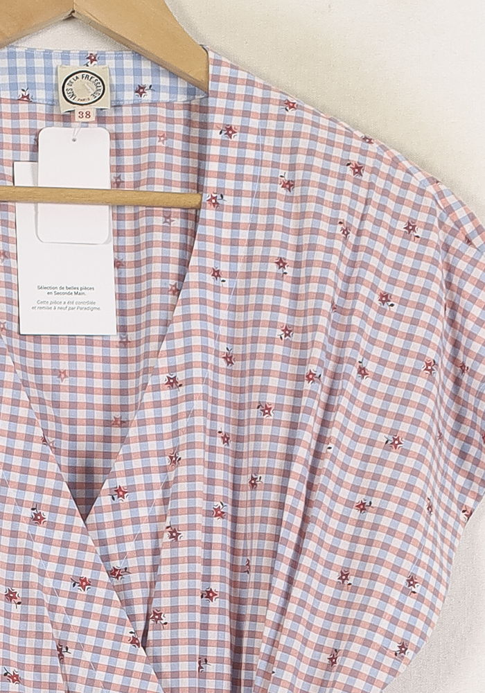 Robe Portefeuille Rose et Blanc - Taille S/36 de la marque Ines de la Fressange Paris | PARAD76633 - Vendu par Paradigme - Image 3
