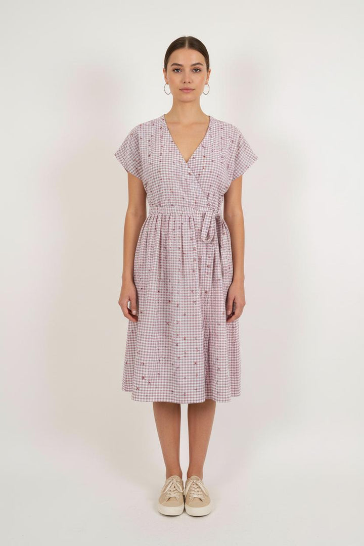 Robe Portefeuille Rose et Blanc - Taille S/36 de la marque Ines de la Fressange Paris | PARAD76633 - Vendu par Paradigme - Image 1