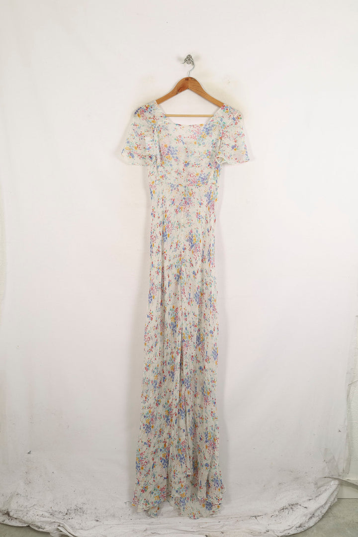 Robe Longue Blanche et Fleurie - Taille S/36 de la marque Ines de la Fressange Paris | PARAD76634 - Vendu par Paradigme - Image 4