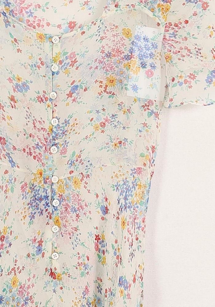Robe Longue Blanche et Fleurie - Taille S/36 de la marque Ines de la Fressange Paris | PARAD76634 - Vendu par Paradigme - Image 3