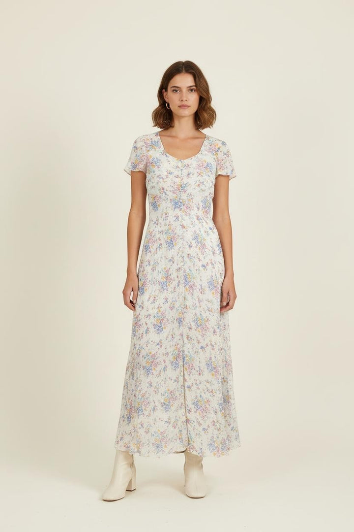Robe Longue Blanche et Fleurie - Taille S/36 de la marque Ines de la Fressange Paris | PARAD76634 - Vendu par Paradigme - Image 1