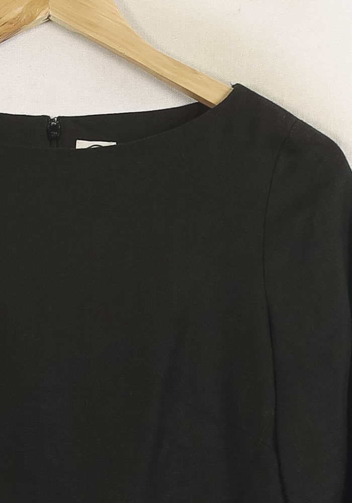 Robe Droite Noire - Taille S/36 de la marque Ines de la Fressange Paris | PARAD76635 - Vendu par Paradigme - Image 3