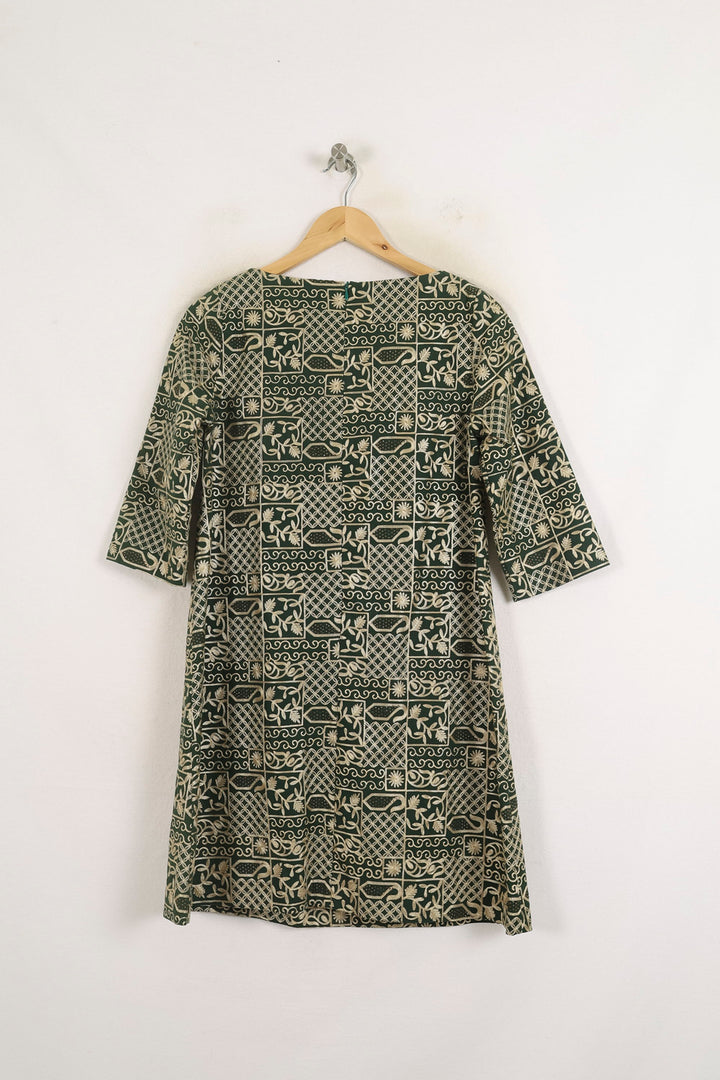 Robe Droite Verte et Blanche - Taille S/36 de la marque Ines de la Fressange Paris | PARAD76636 - Vendu par Paradigme - Image 4