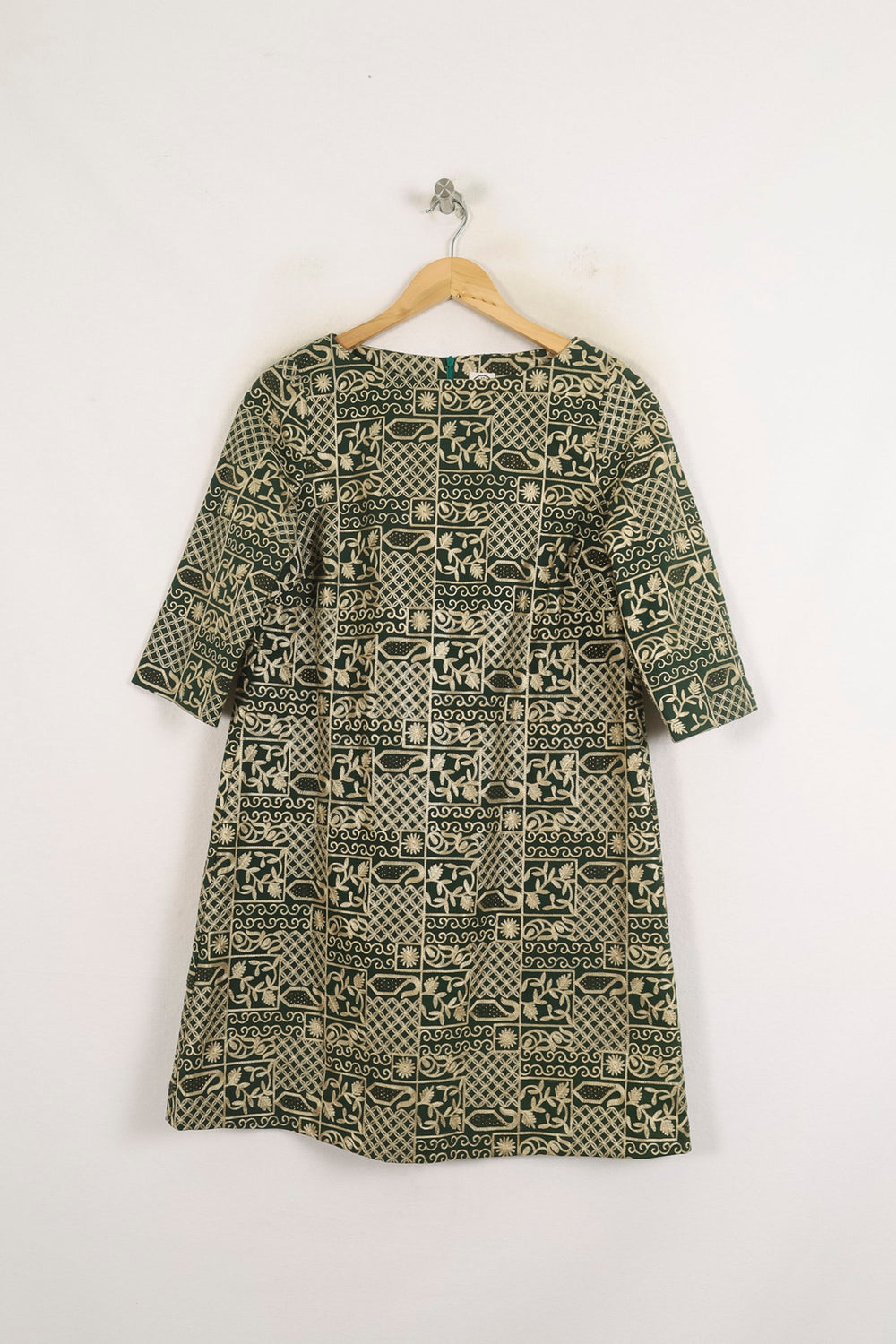 Robe Droite Verte et Blanche - Taille S/36 de la marque Ines de la Fressange Paris | PARAD76636 - Vendu par Paradigme - Image 2