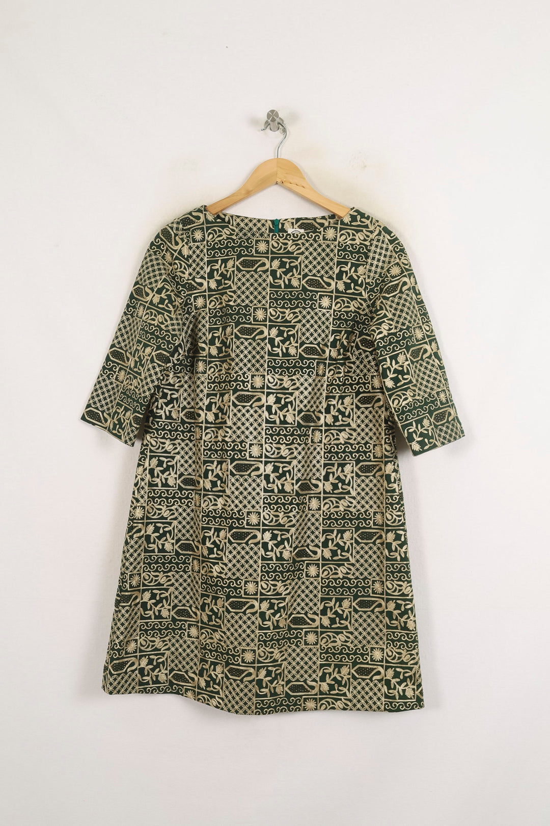 Robe Droite Verte et Blanche - Taille S/36 de la marque Ines de la Fressange Paris | PARAD76636 - Vendu par Paradigme - Image 2