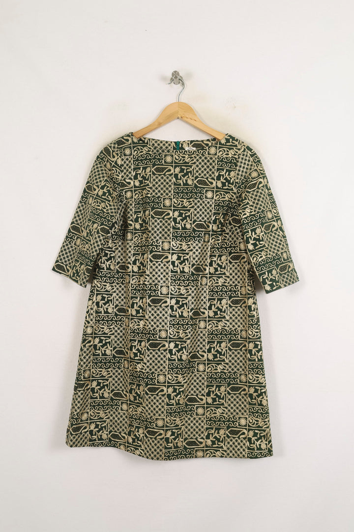 Robe Droite Verte et Blanche - Taille S/36 de la marque Ines de la Fressange Paris | PARAD76636 - Vendu par Paradigme - Image 2