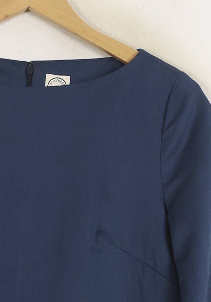 Robe Droite Bleue - Taille S/36 de la marque Ines de la Fressange Paris | PARAD76639 - Vendu par Paradigme - Image 3