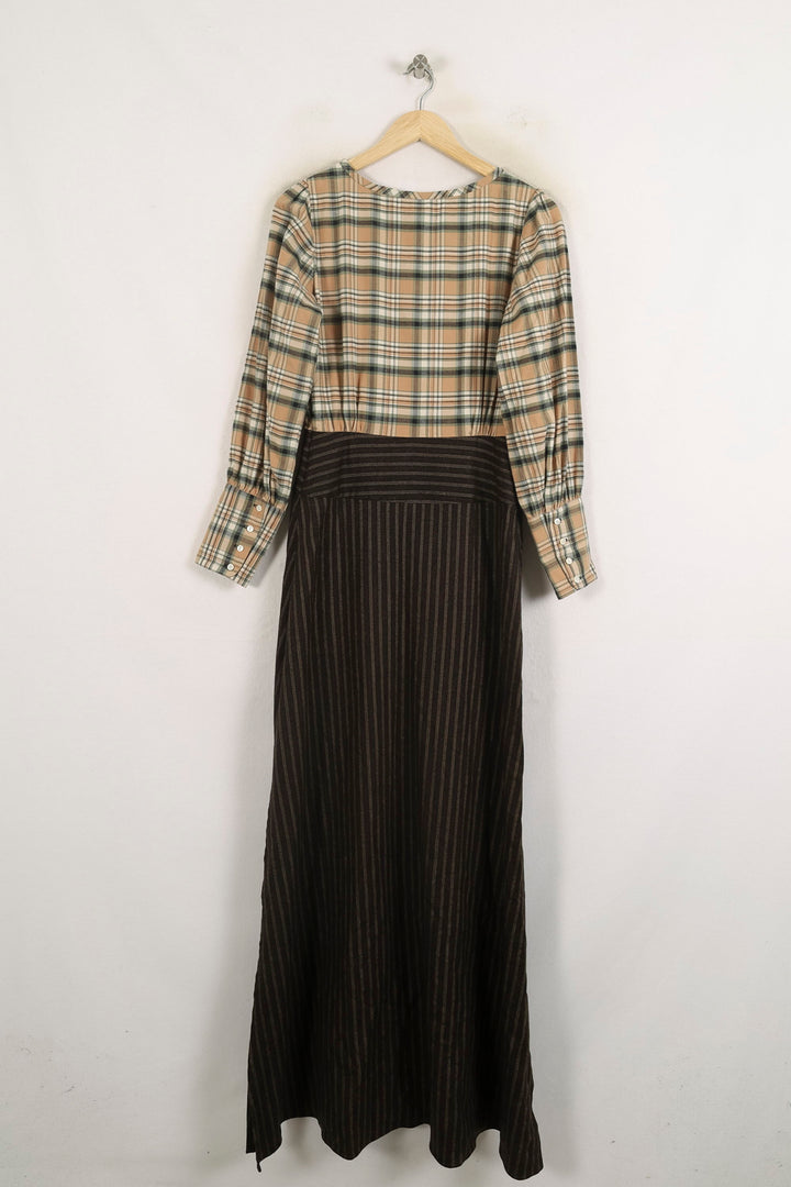 Robe Longue Marron et Beige - Taille S/36 de la marque Ines de la Fressange Paris | PARAD76642 - Vendu par Paradigme - Image 4