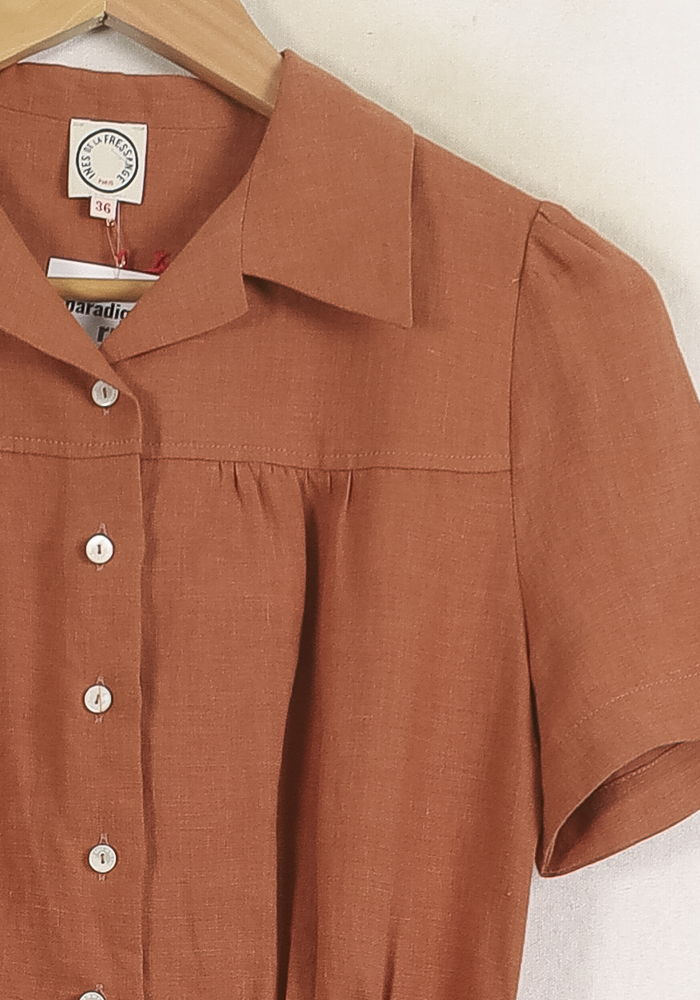 Robe Chemise Marron - Taille S/36 de la marque Ines de la Fressange Paris | PARAD76645 - Vendu par Paradigme - Image 3