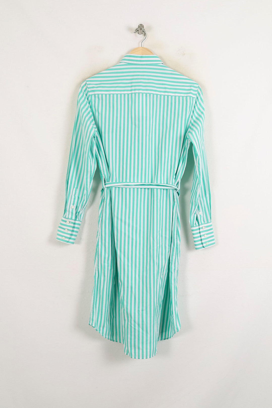 Robe Chemise Verte et Blanche - Taille S/36 de la marque Ines de la Fressange Paris | PARAD76647 - Vendu par Paradigme - Image 4