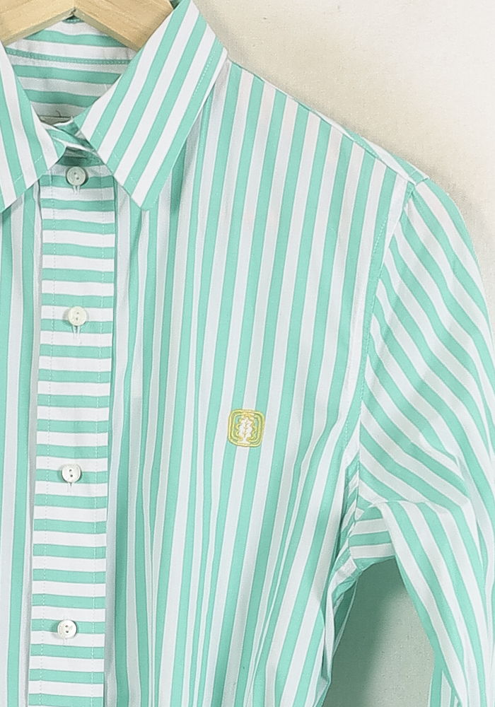 Robe Chemise Verte et Blanche - Taille S/36 de la marque Ines de la Fressange Paris | PARAD76647 - Vendu par Paradigme - Image 3