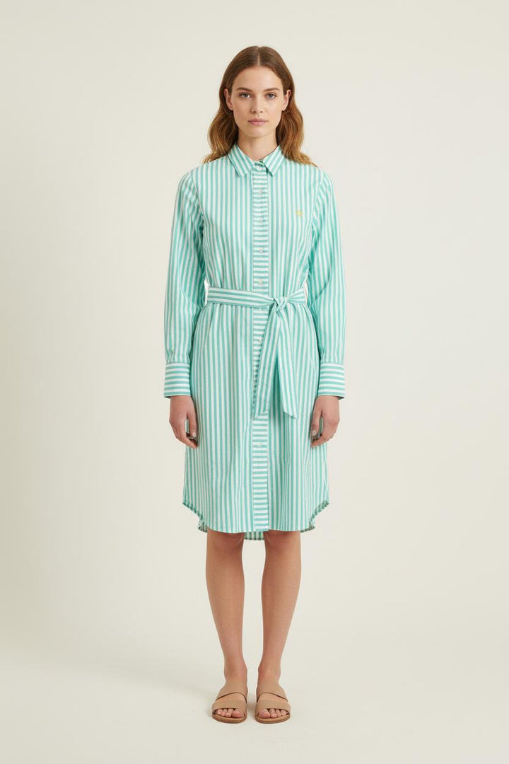 Robe Chemise Verte et Blanche - Taille S/36 de la marque Ines de la Fressange Paris | PARAD76647 - Vendu par Paradigme - Image 1