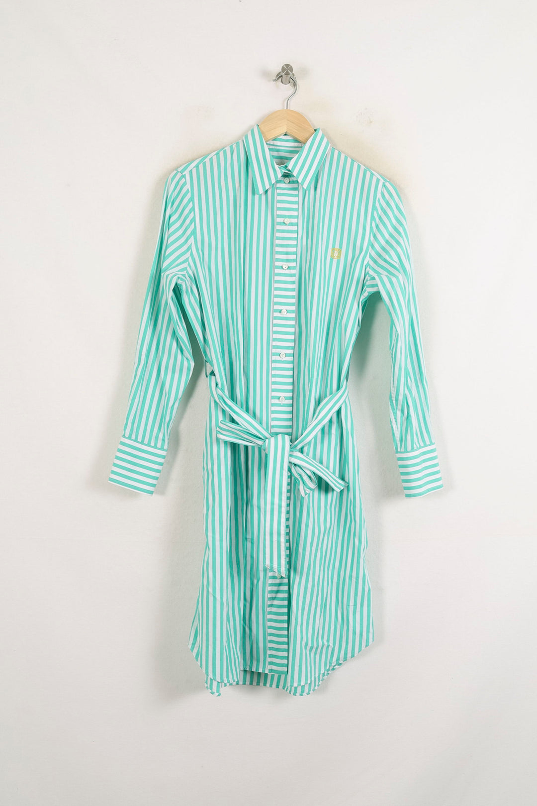 Robe Chemise Verte et Blanche - Taille S/36 de la marque Ines de la Fressange Paris | PARAD76647 - Vendu par Paradigme - Image 2