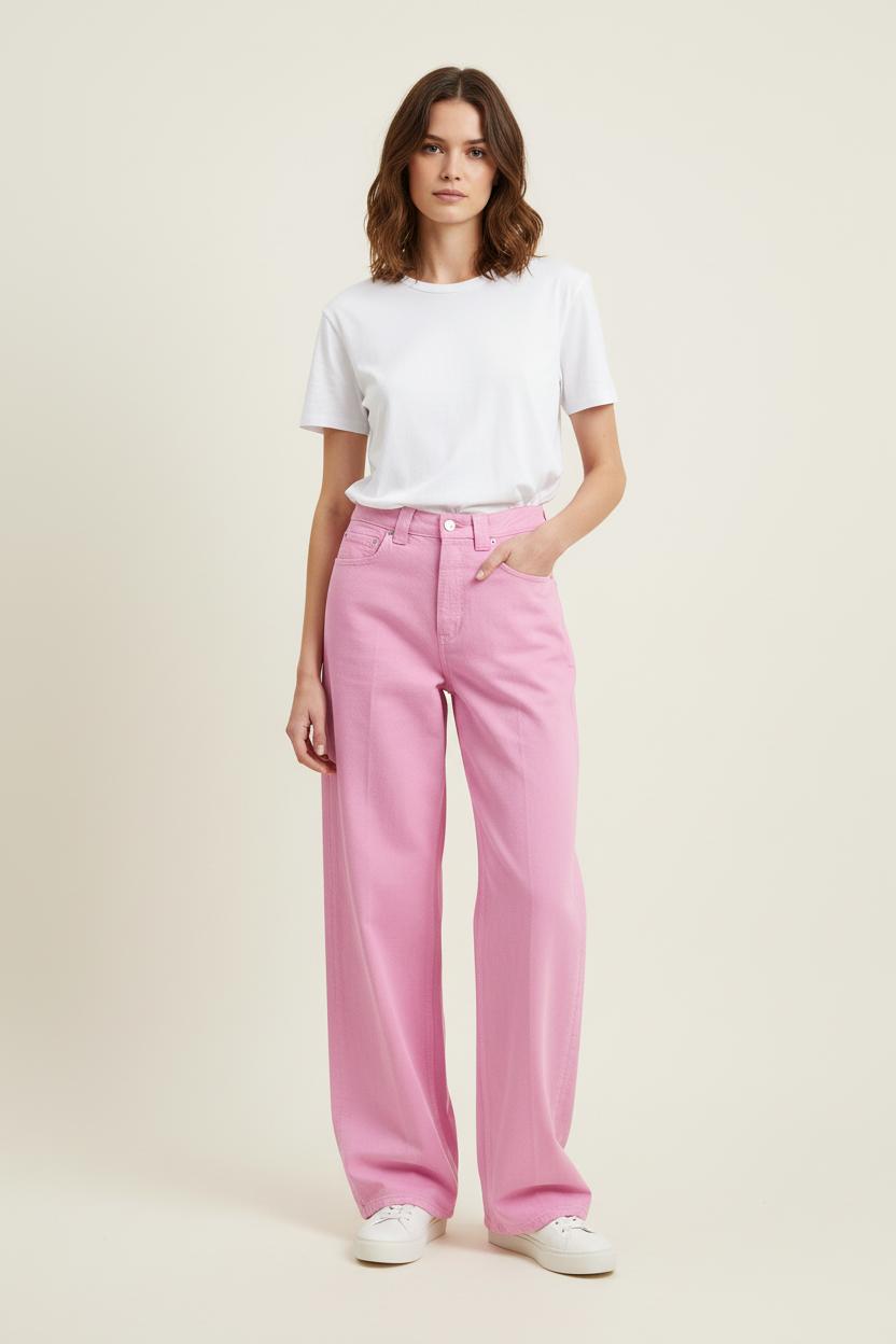Jean Large Rose - Taille M/38 de la marque Ines de la Fressange Paris | PARAD76653 - Vendu par Paradigme - Image 1