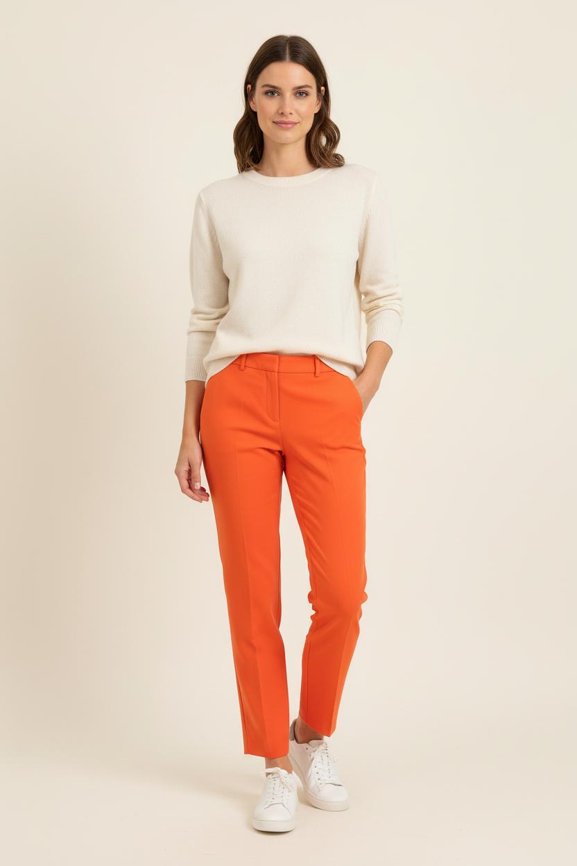 Pantalon Droit Orange - Taille S/36 de la marque Ines de la Fressange Paris | PARAD76654 - Vendu par Paradigme - Image 1