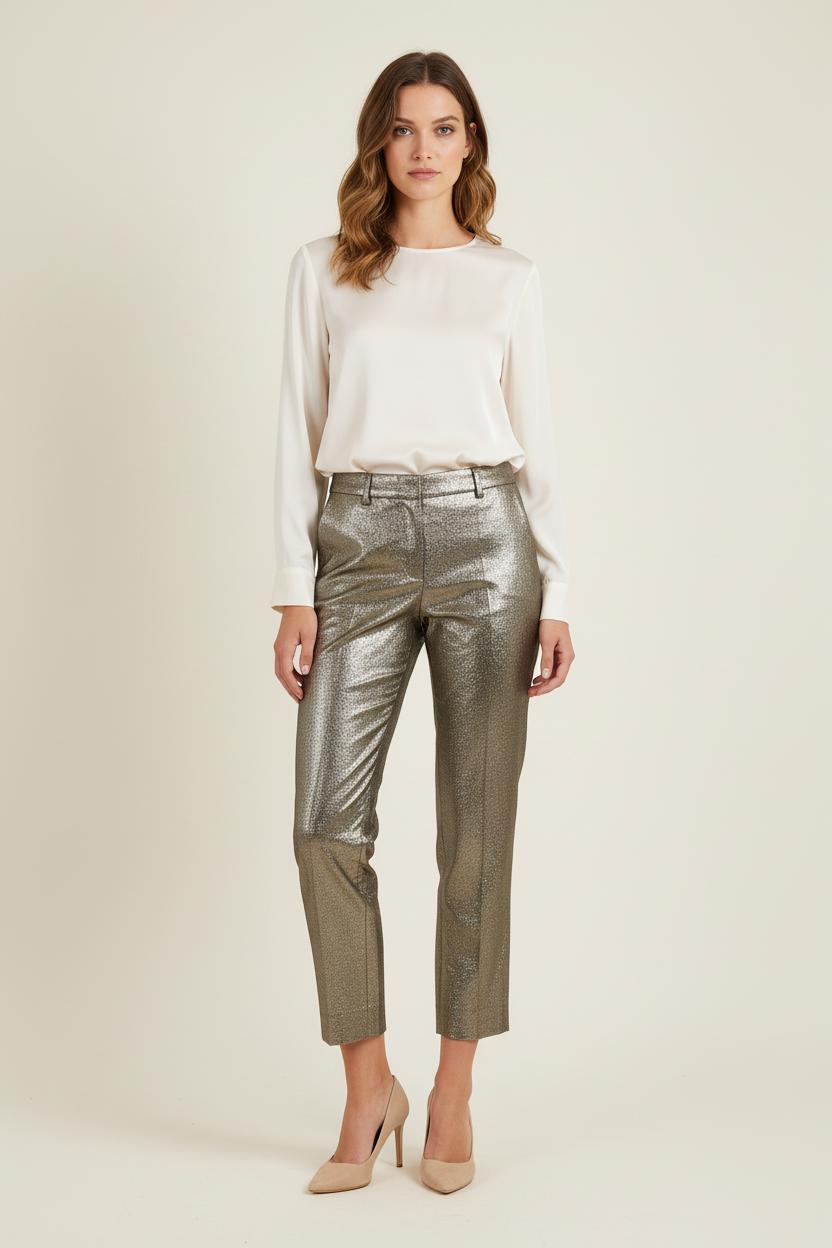 Pantalon Cigarette Doré - Taille S/36 de la marque Ines de la Fressange Paris | PARAD76657 - Vendu par Paradigme - Image 1