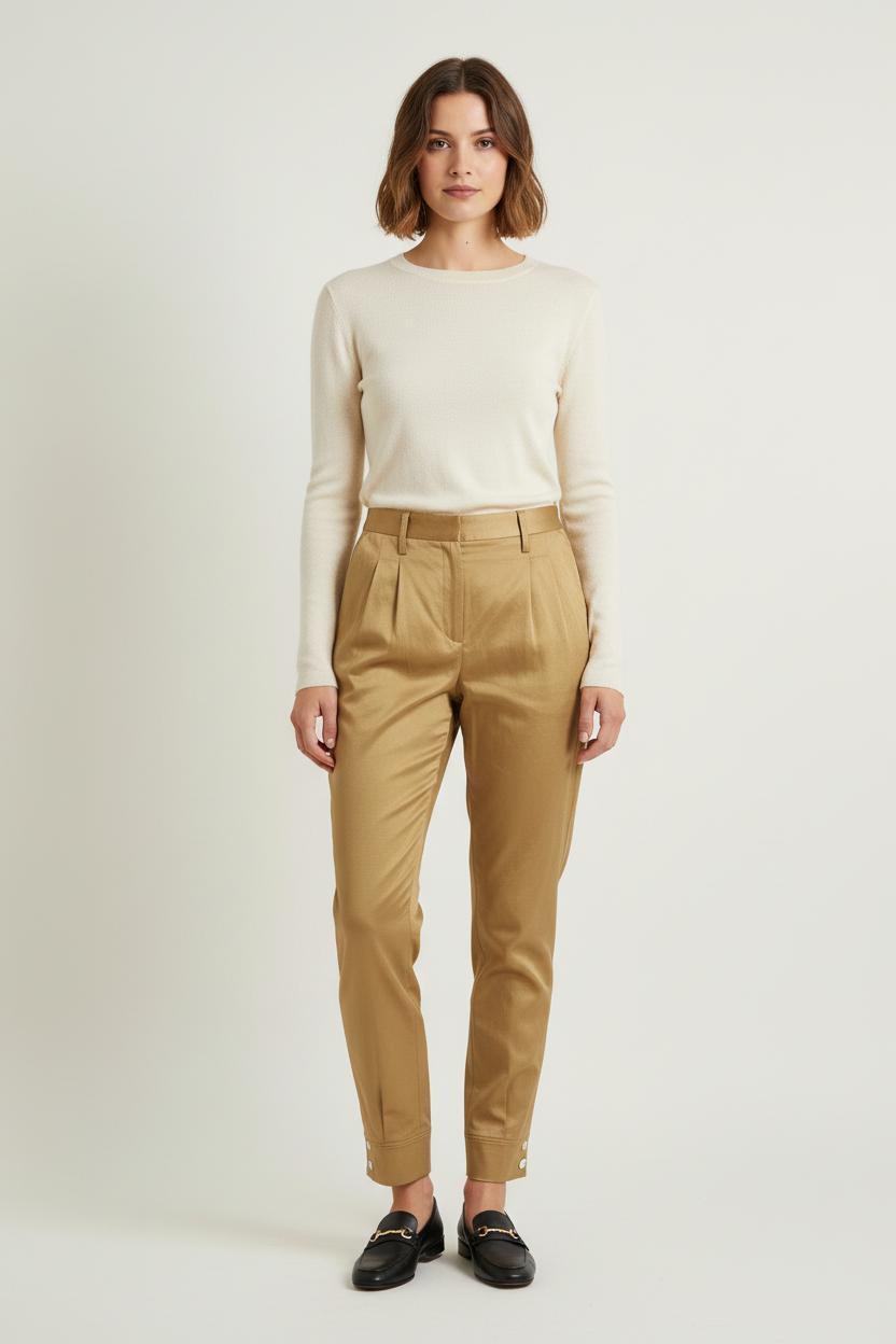 Pantalon Cigarette Beige - Taille S/36 de la marque Ines de la Fressange Paris | PARAD76658 - Vendu par Paradigme - Image 1