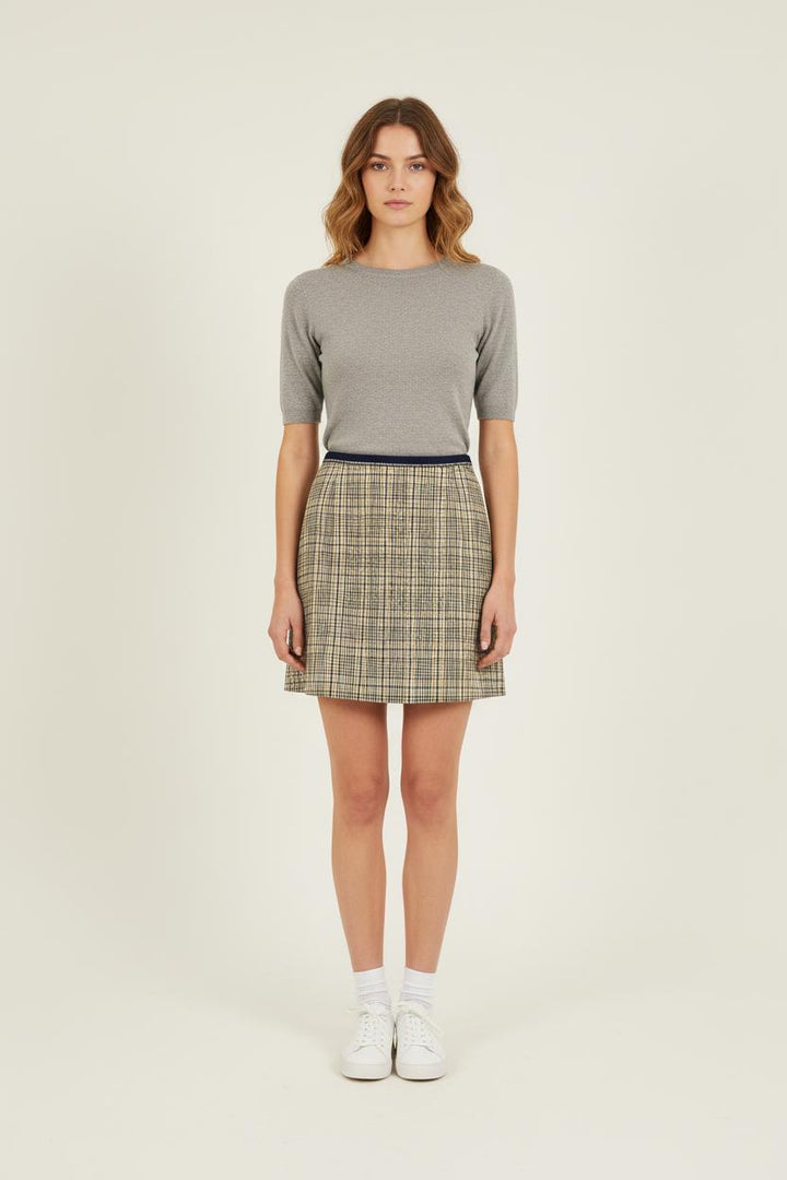 Jupe Plissée Marron et Beige - Taille S/36 de la marque Ines de la Fressange Paris | PARAD76673 - Vendu par Paradigme - Image 1