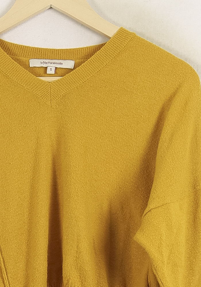 Pull Jaune - Taille S/36 de la marque La Fée Maraboutée | PARAD76682 - Vendu par Paradigme - Image 3