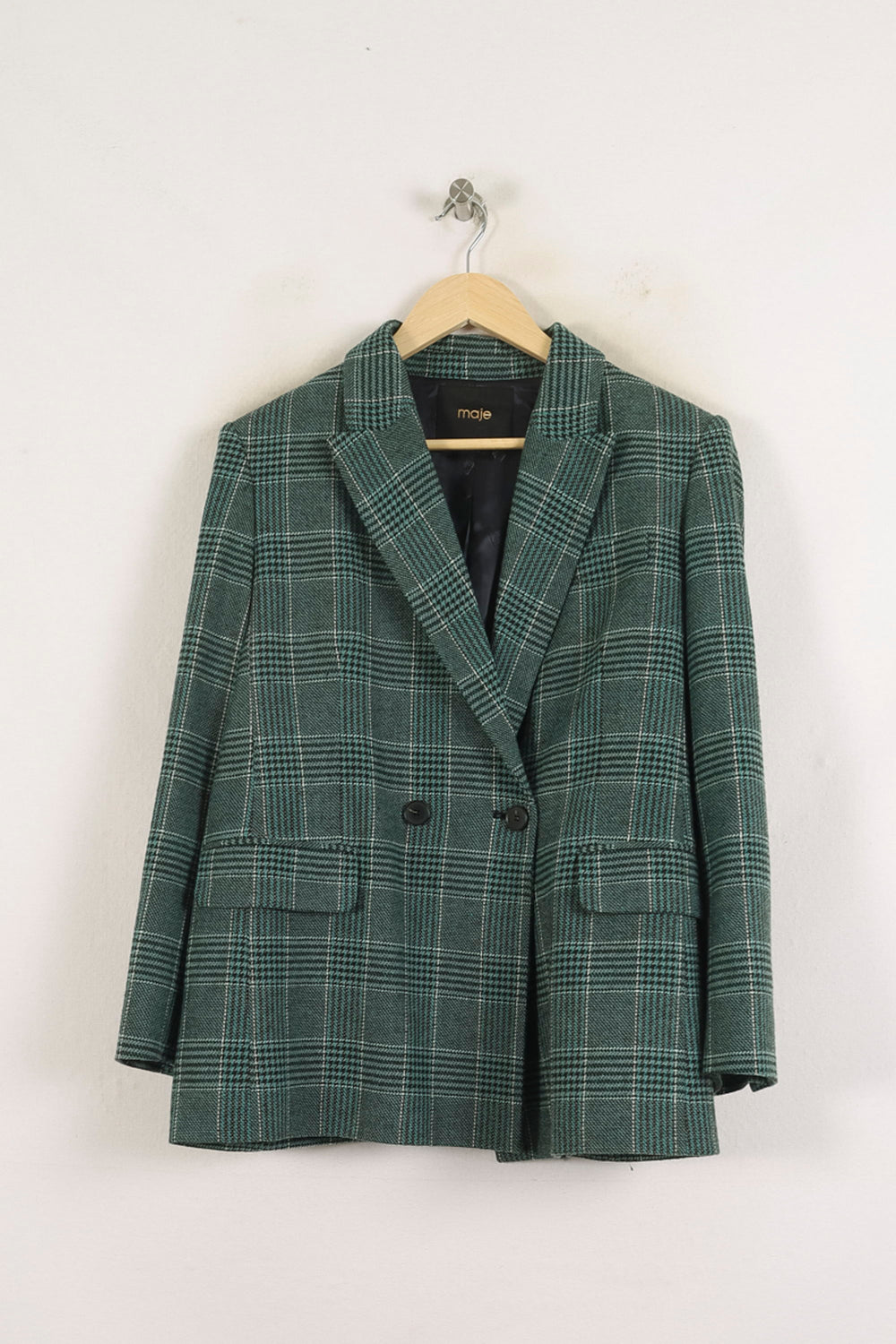 Blazer Vert à Carreaux - Taille L/40 de la marque Maje | PARAD76695 - Vendu par Paradigme - Image 2