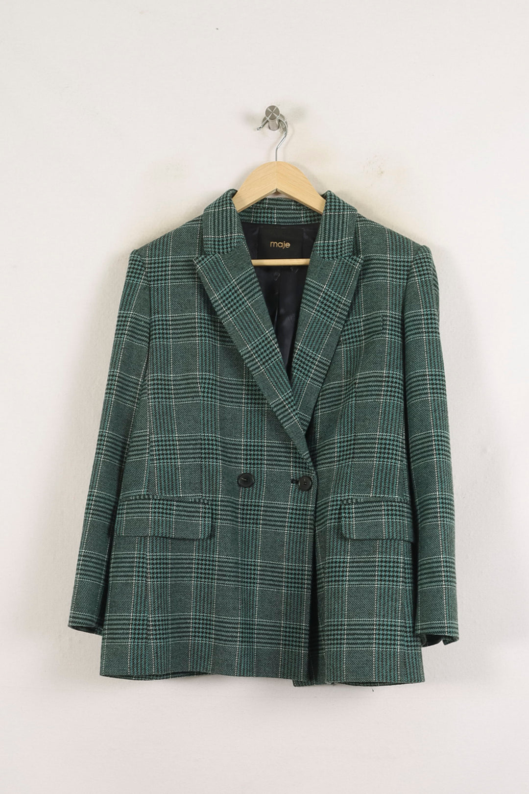 Blazer Vert à Carreaux - Taille L/40 de la marque Maje | PARAD76695 - Vendu par Paradigme - Image 2
