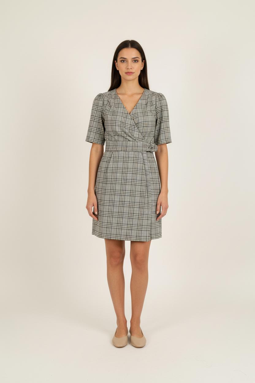 Robe Courte Marron et Beige - Taille M/38 de la marque Tara Jarmon | PARAD76701 - Vendu par Paradigme - Image 1