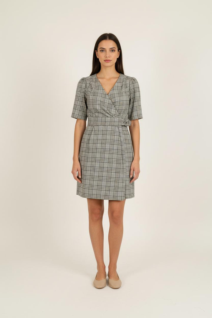 Robe Courte Marron et Beige - Taille M/38 de la marque Tara Jarmon | PARAD76701 - Vendu par Paradigme - Image 1