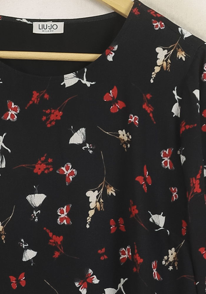 Robe Droite Noire et Rouge - Taille XXXL/46 de la marque Liu Jo | PARAD76708 - Vendu par Paradigme - Image 3