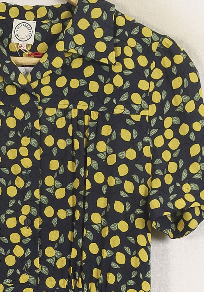 Robe Midi Bleu et Jaune - Taille S/36 de la marque Ines de la Fressange Paris | PARAD76712 - Vendu par Paradigme - Image 3