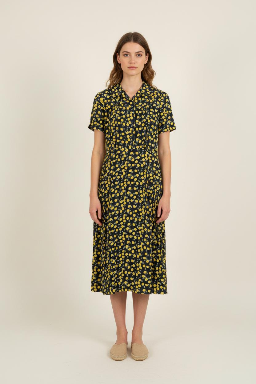 Robe Midi Bleu et Jaune - Taille S/36 de la marque Ines de la Fressange Paris | PARAD76712 - Vendu par Paradigme - Image 1