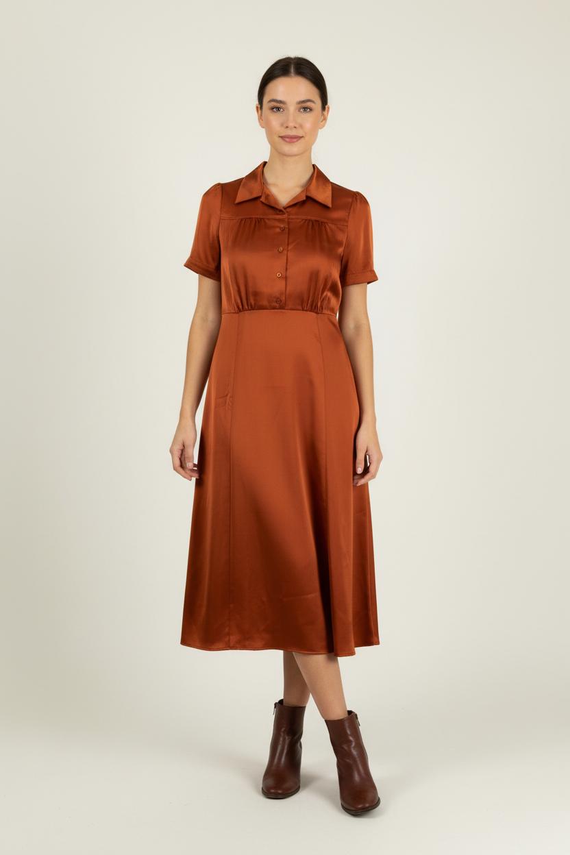 Robe Chemisier Bordeaux - Taille S/36 de la marque Ines de la Fressange Paris | PARAD76718 - Vendu par Paradigme - Image 1