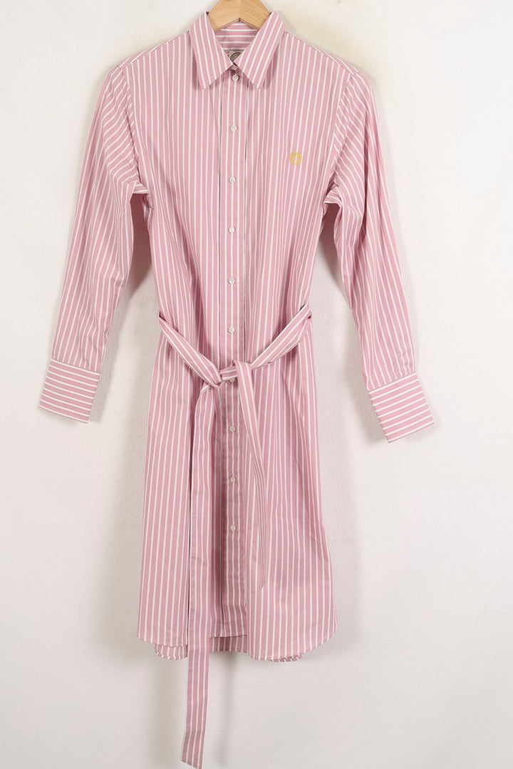 Robe Chemise Rose et Blanche - Taille S/36 de la marque Ines de la Fressange Paris | PARAD76722 - Vendu par Paradigme - Image 2