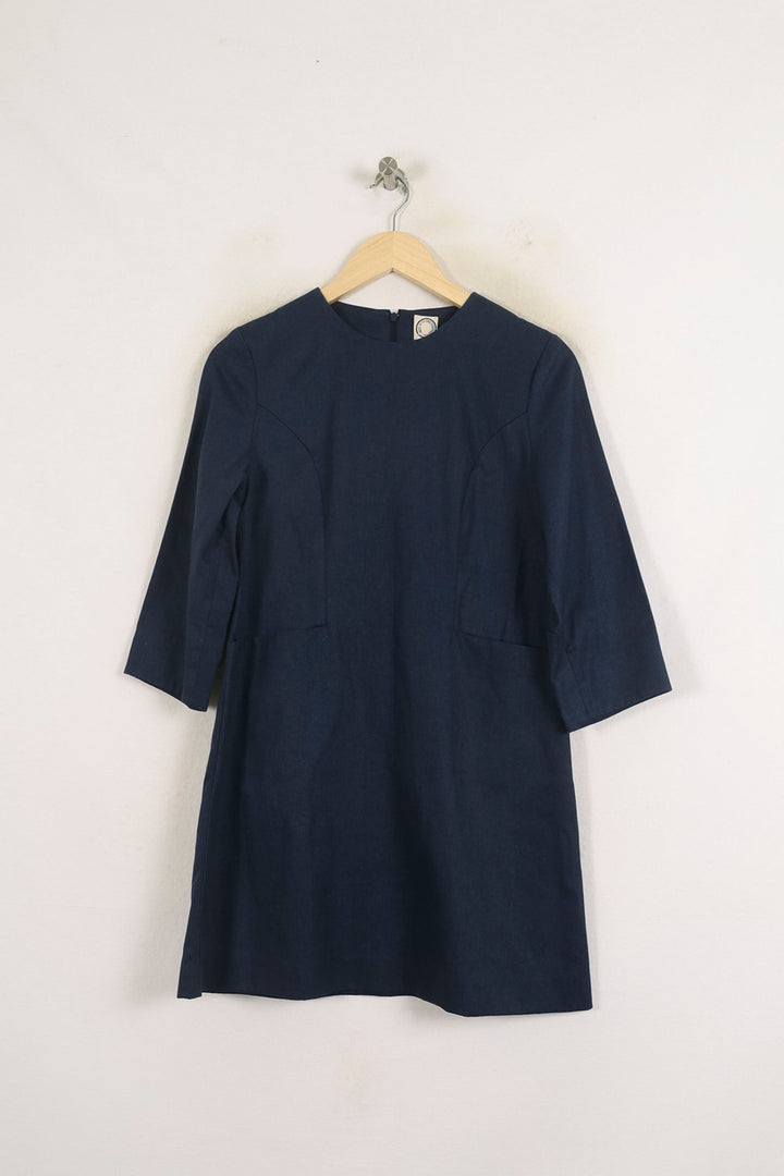 Robe Droite Bleue - Taille S/36 de la marque Ines de la Fressange Paris | PARAD76735 - Vendu par Paradigme - Image 2