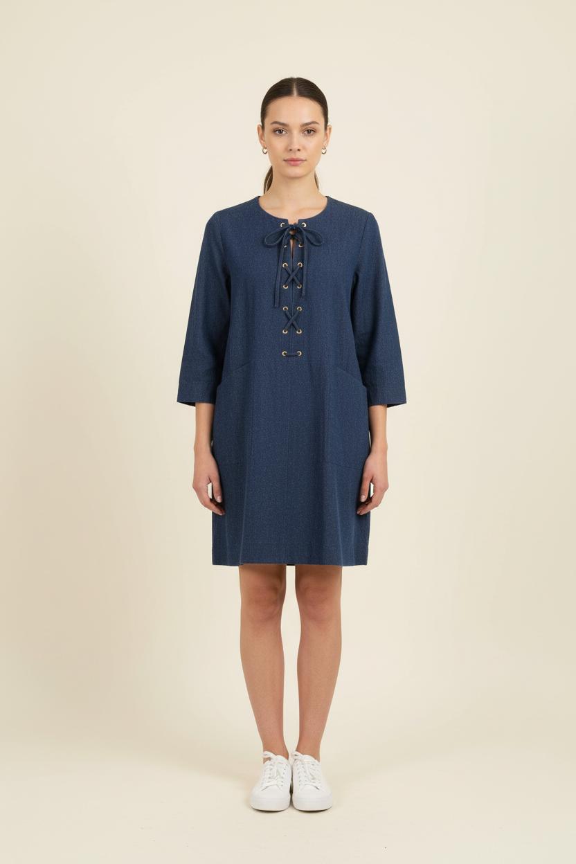 Robe Droite Bleue - Taille S/36 de la marque Ines de la Fressange Paris | PARAD76737 - Vendu par Paradigme - Image 1