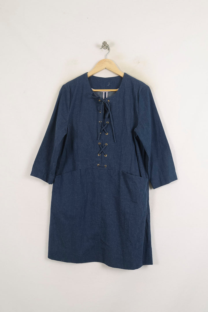 Robe Droite Bleue - Taille S/36 de la marque Ines de la Fressange Paris | PARAD76737 - Vendu par Paradigme - Image 2