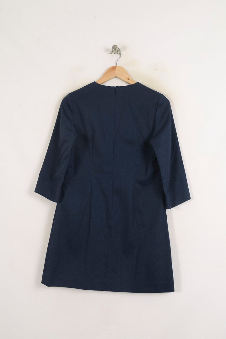 Robe Droite Bleue - Taille S/36 de la marque Ines de la Fressange Paris | PARAD76743 - Vendu par Paradigme - Image 4