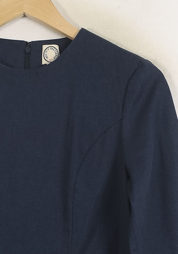 Robe Droite Bleue - Taille S/36 de la marque Ines de la Fressange Paris | PARAD76743 - Vendu par Paradigme - Image 3