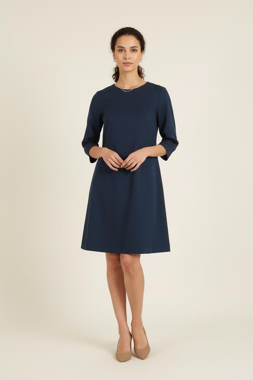 Robe Droite Bleue - Taille S/36 de la marque Ines de la Fressange Paris | PARAD76743 - Vendu par Paradigme - Image 1
