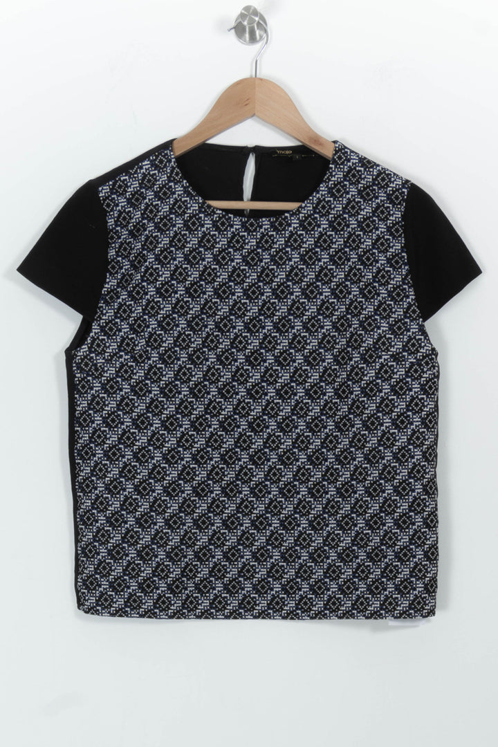 Blouse Noire et Blanche - Taille S/36 de la marque Maje | PARAD76744 - Vendu par Paradigme - Image 2