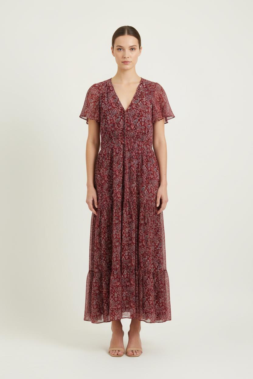 Robe Longue Bordeaux - Taille XL/42 de la marque IKKS | PARAD76745 - Vendu par Paradigme - Image 1