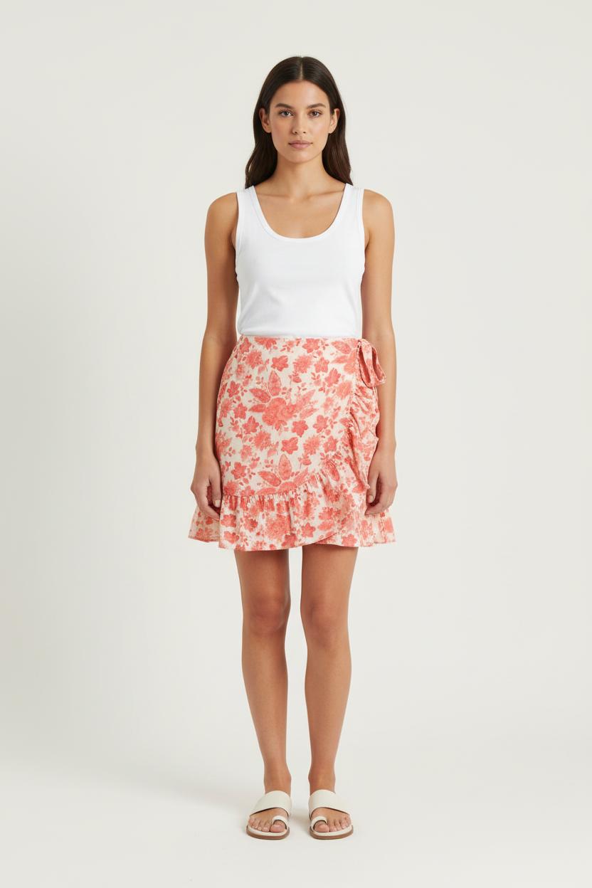 Jupe Fleurie Rose et Blanche - Taille S/36 de la marque Sézane | PARAD76767 - Vendu par Paradigme - Image 1