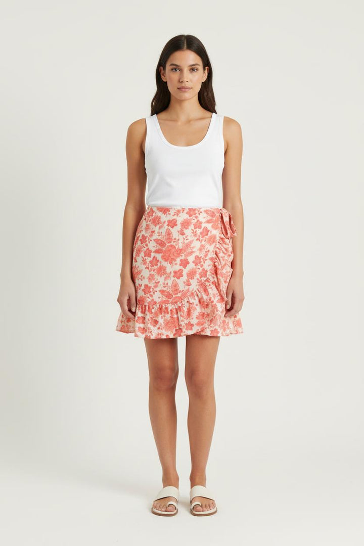 Jupe Fleurie Rose et Blanche - Taille S/36 de la marque Sézane | PARAD76767 - Vendu par Paradigme - Image 1