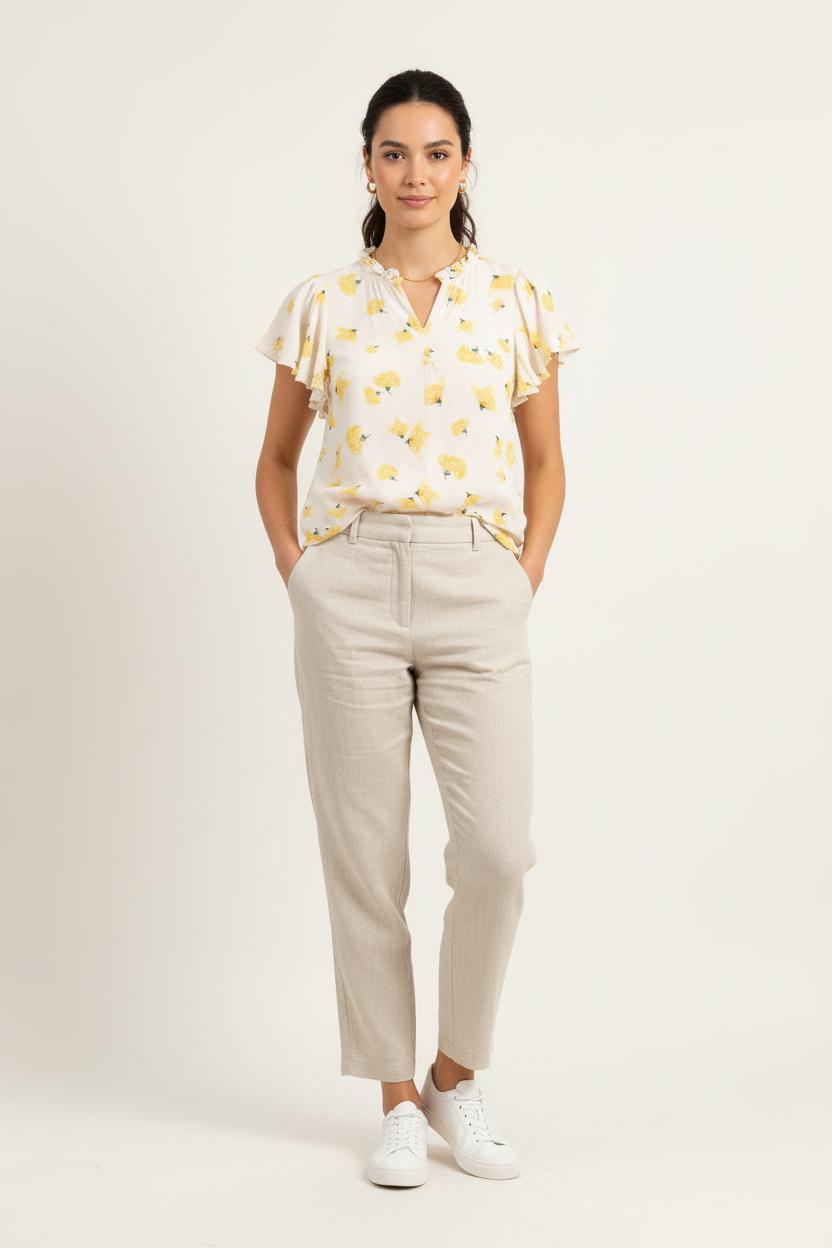 Blouse Blanche et Jaune - Taille S/36 de la marque ba&sh | PARAD76770 - Vendu par Paradigme - Image 1