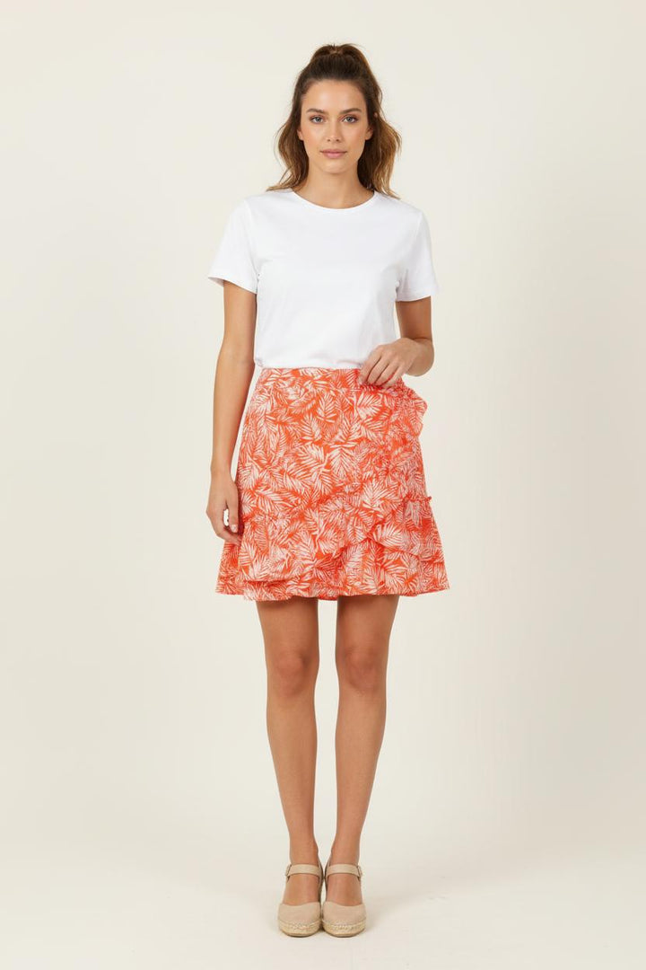 Jupe Volantée Orange et Blanche - Taille S/36 de la marque Grace & Mila | PARAD76777 - Vendu par Paradigme - Image 1