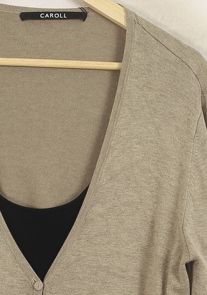 Cardigan Beige - Taille XXL/44 de la marque Caroll | PARAD76783 - Vendu par Paradigme - Image 3