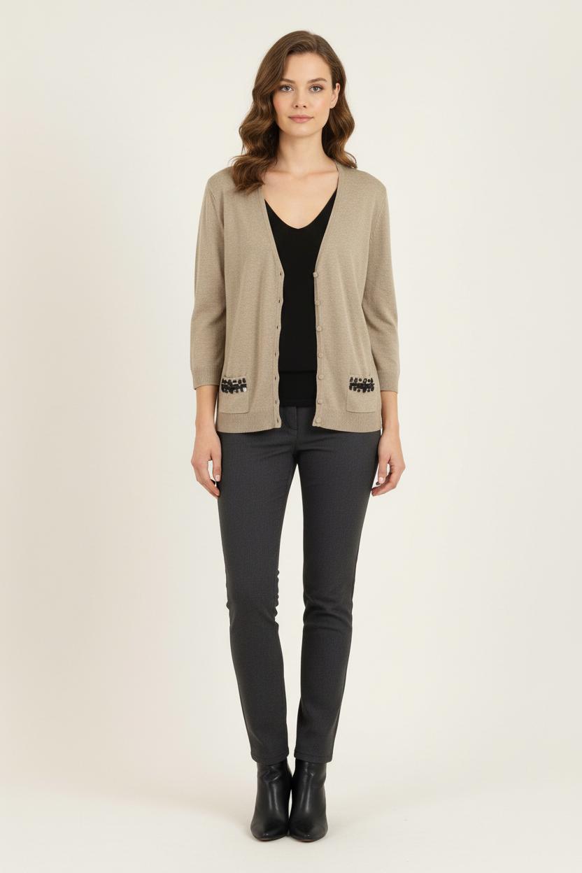 Cardigan Beige - Taille XXL/44 de la marque Caroll | PARAD76783 - Vendu par Paradigme - Image 1