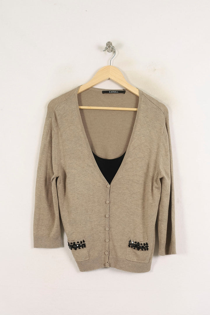 Cardigan Beige - Taille XXL/44 de la marque Caroll | PARAD76783 - Vendu par Paradigme - Image 2